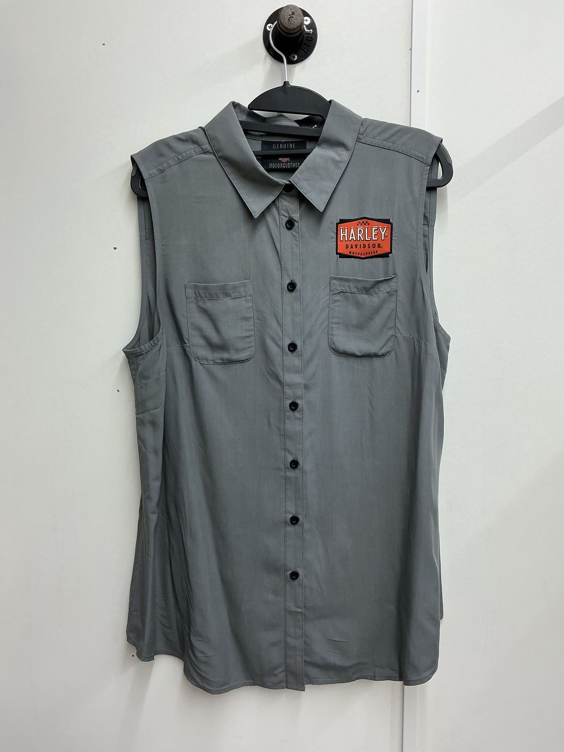 10260 HD Women's BNWT Grey W/ Orange HD Sleeveless Top Large