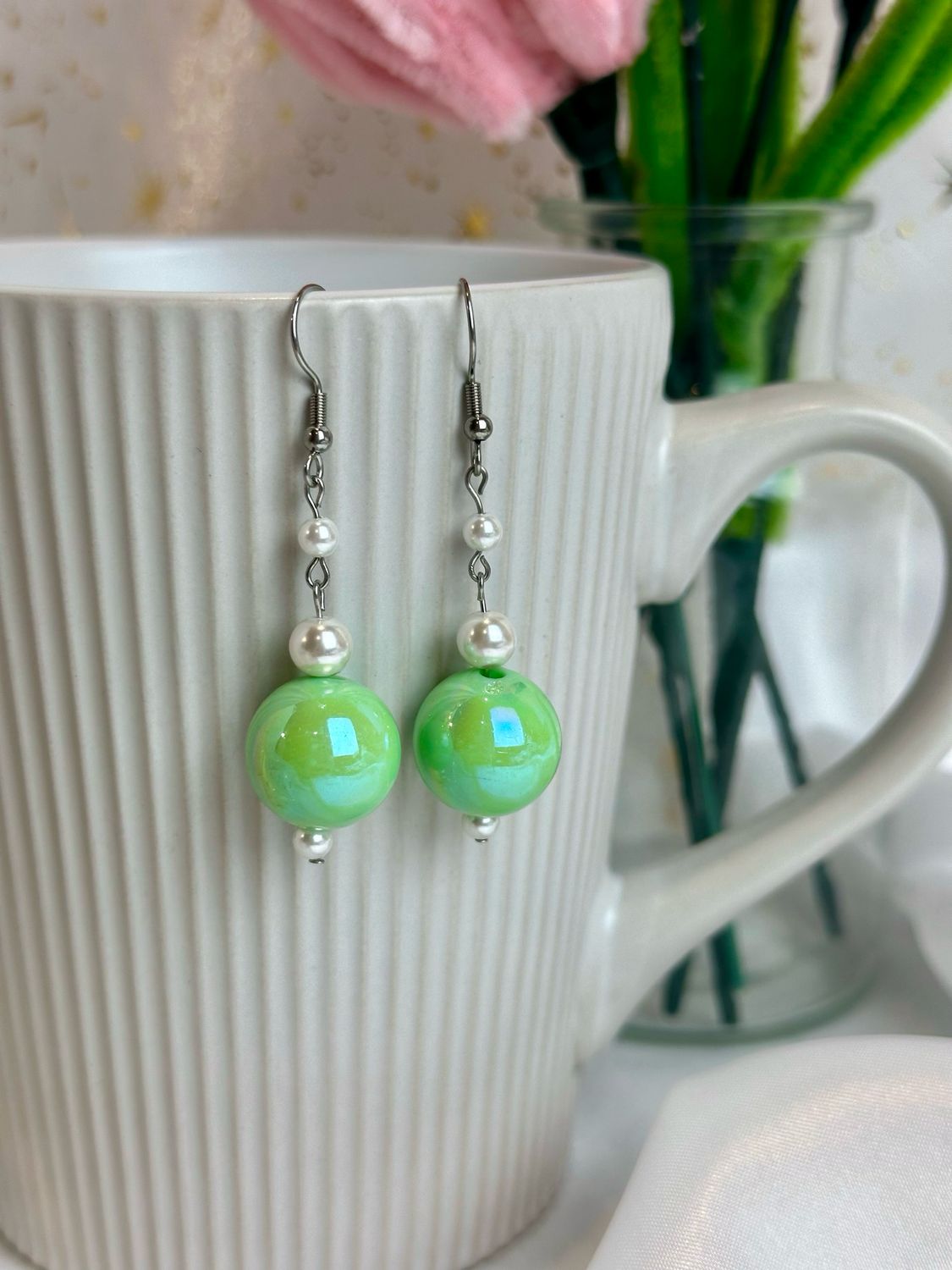 Boucles d’oreilles « Green bubblegum »