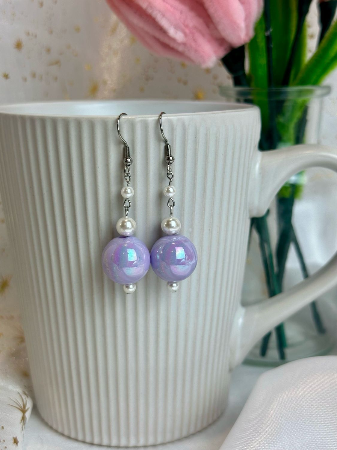 Boucles d’oreilles « Purple bubblegum »