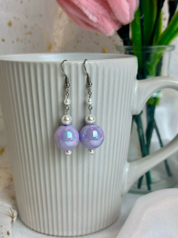 Boucles d’oreilles « Purple bubblegum »