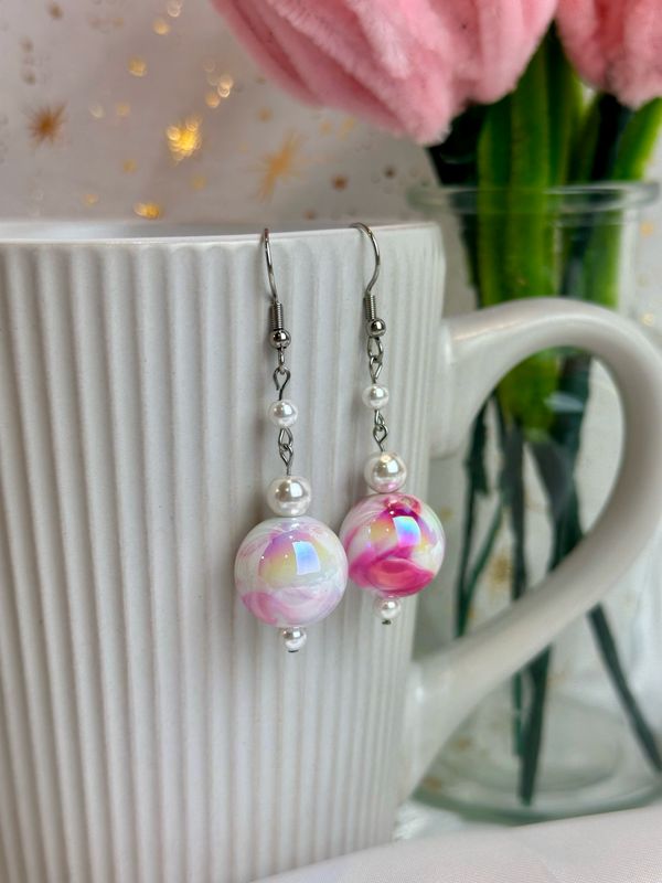 Boucles d’oreilles « Pink bubblegum »