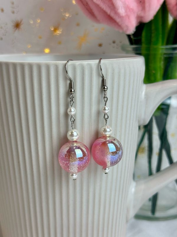 Boucles d’oreilles « Pink spark bubblegum »