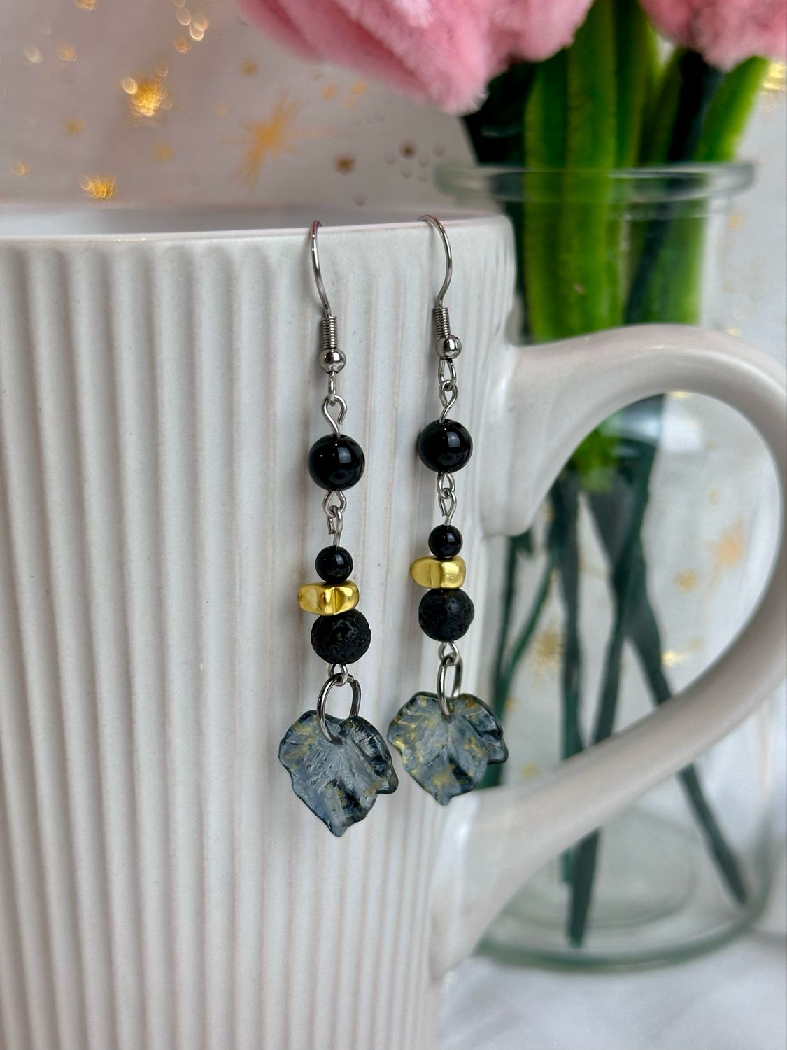 Boucles d’oreilles « Lierre sombre »