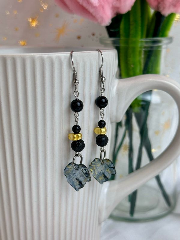 Boucles d’oreilles « Lierre sombre »