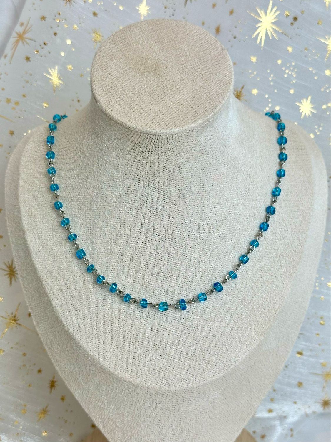 Chaîne simple rocaille turquoise