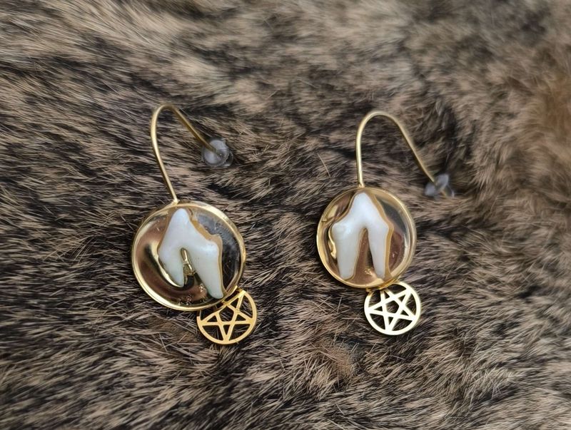 Boucles “Pentacle &amp; Dent de Renard”