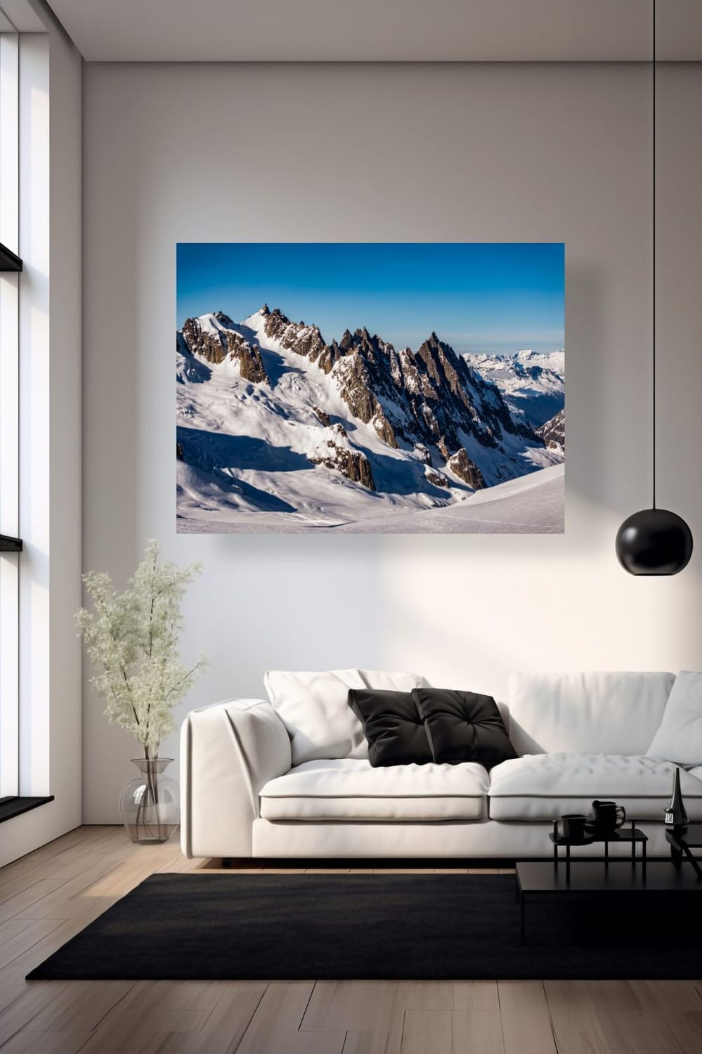 The mont blanc mountains winter hd canvas wall art