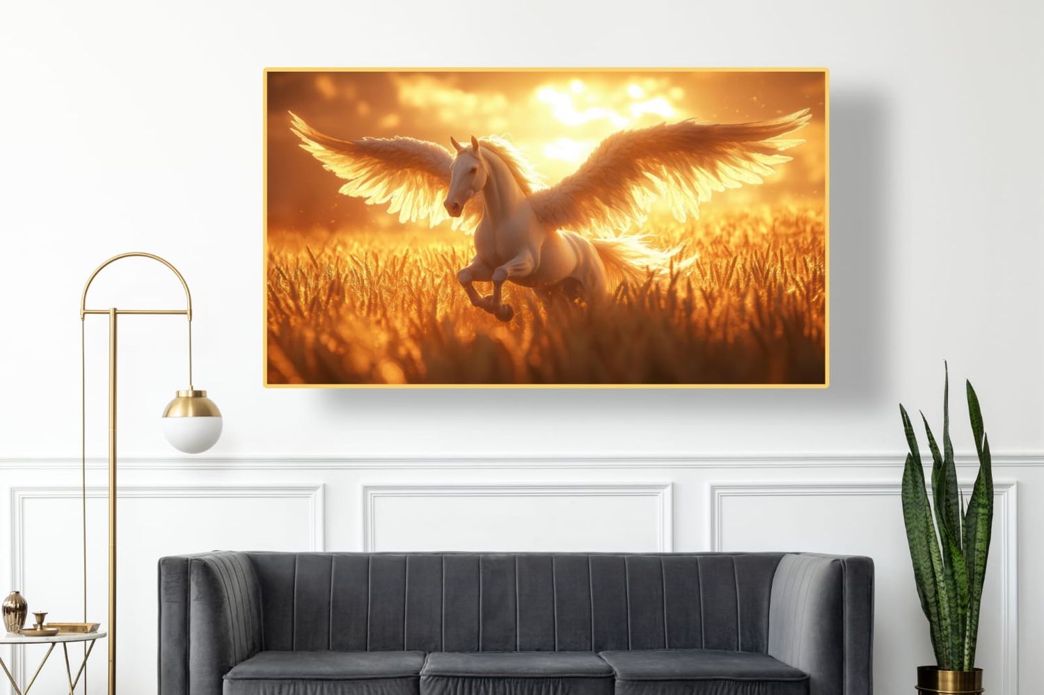 mustang  horse ai canvas print wall art