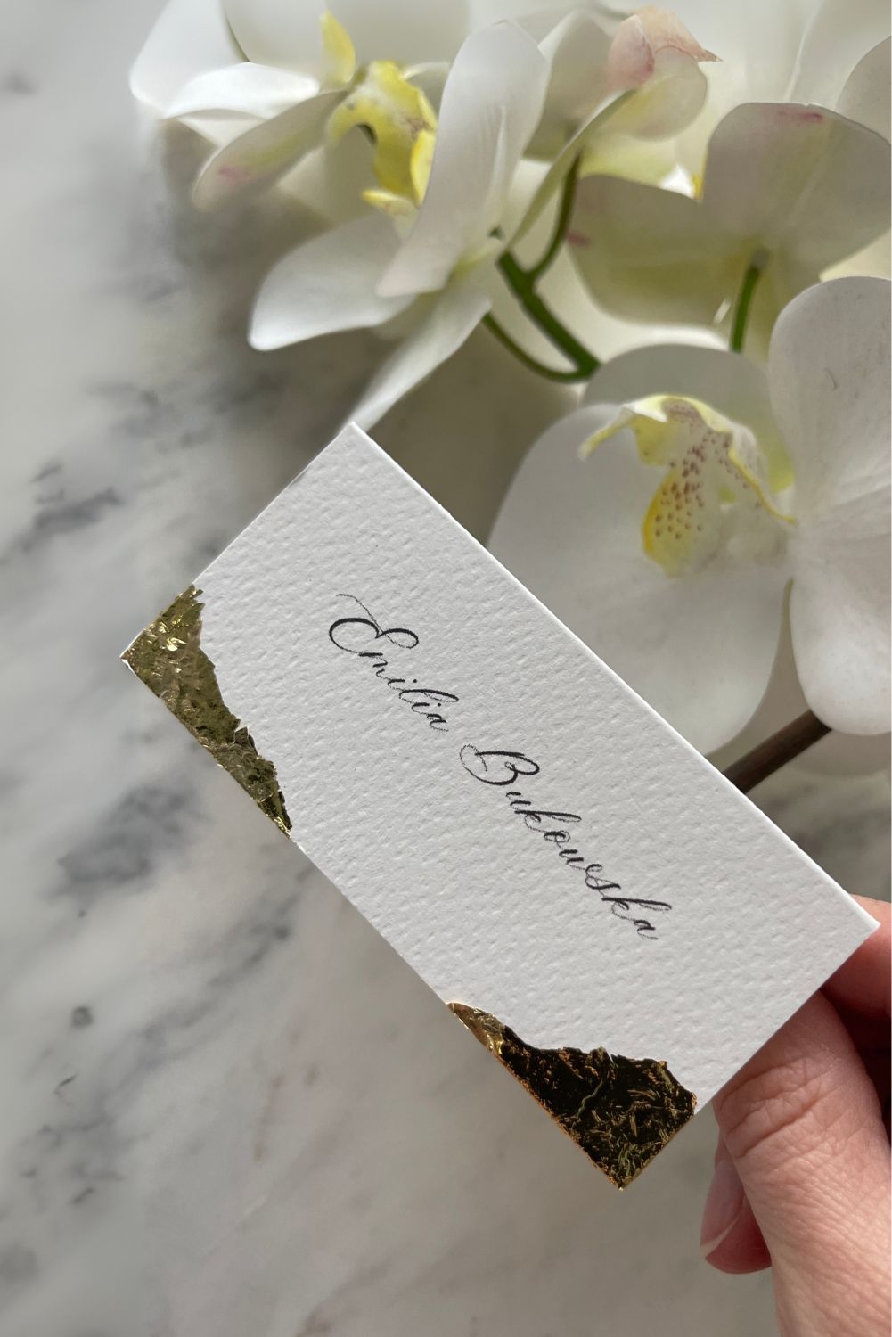 Winietki stojące Timeless Elegance z ręcznie nakładanym złotem