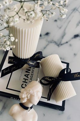 3 świece sojowe | Zestaw &quot;Paris by Night&quot; | Świece klepsydry i świeca Dama | Stylowe i pachnące