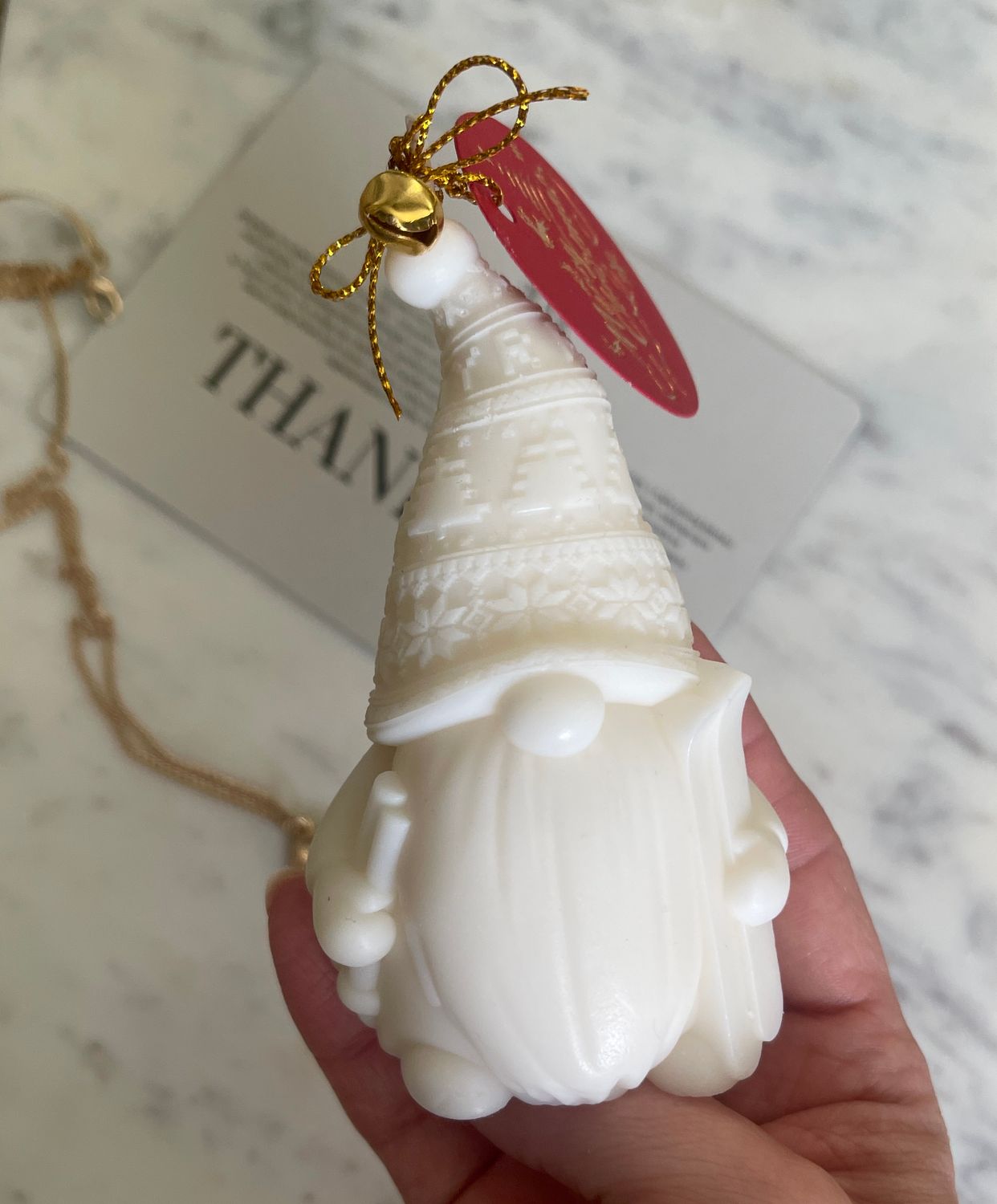 Świąteczna świeca sojowa wolnostojąca w kształcie Gnoma | Polski Handmade