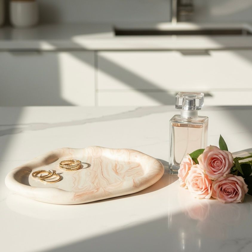 Taca Cloud Tray Terracotta na biżuterię, świece, kosmetyki