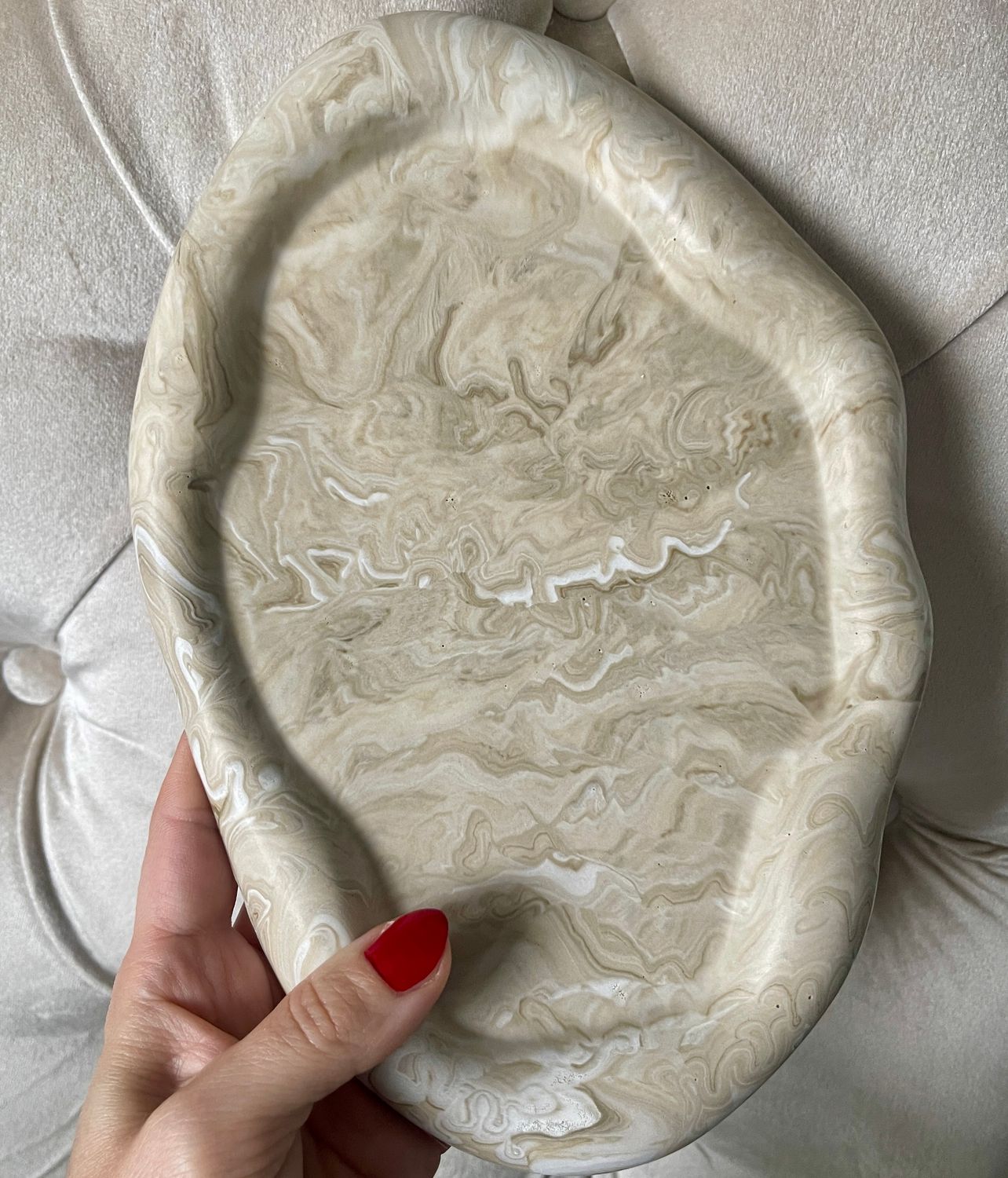 Taca Cloud Tray Beż-Krem - Dekoracja, rękodzieło z gipsu polimerowego