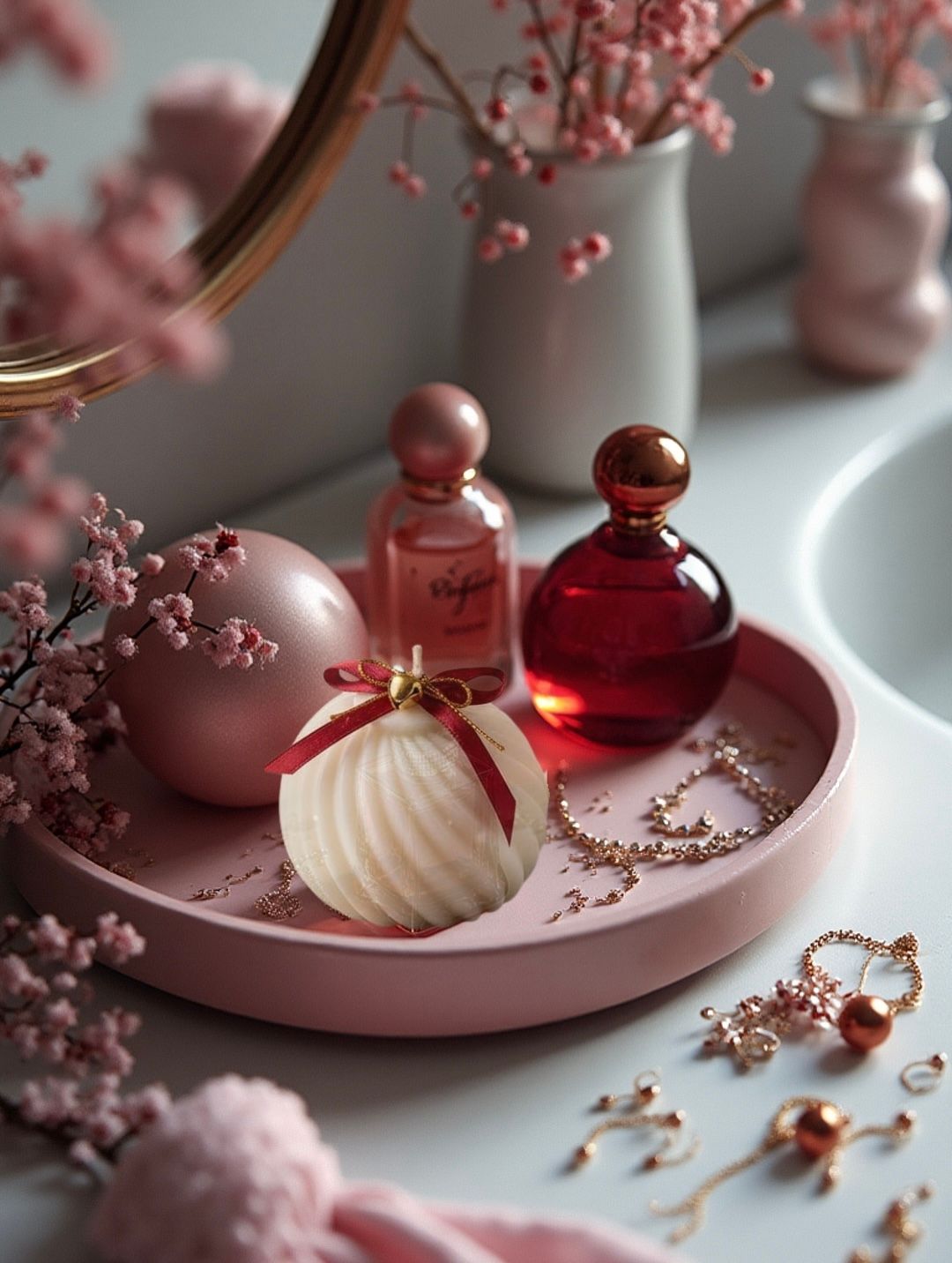 Świąteczna świeca sojowa wolnostojąca - Bombka choinkowa | Świąteczna dekoracja