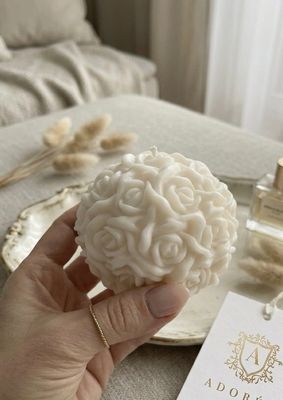 Kula z róż świeca sojowa | Świeca Różana Kula Kula z róż świeca sojowa | Świeca Różana Kula