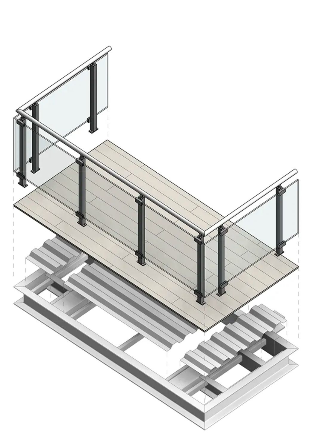Anbaubalkone Glasgeländer    