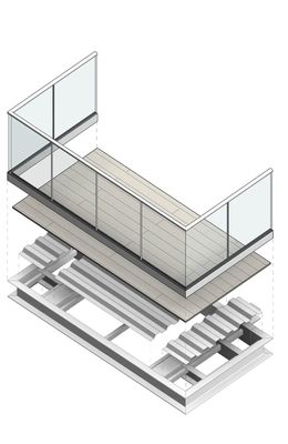 Anbaubalkone Ganzglassgeländer