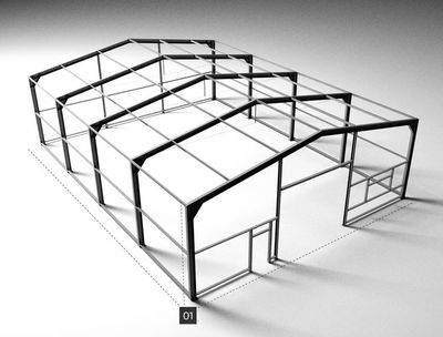 Stahlhalle Baukastenprinzip 