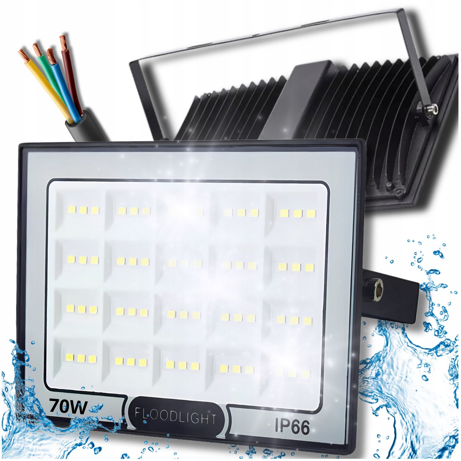 HALOGEN LED 70W NAŚWIETLACZ SLIM ZEWNĘTRZNY ROBOCZY OSZCZĘDNY DO MAGAZYNU