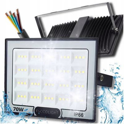 HALOGEN LED 70W NAŚWIETLACZ SLIM ZEWNĘTRZNY ROBOCZY OSZCZĘDNY DO MAGAZYNU