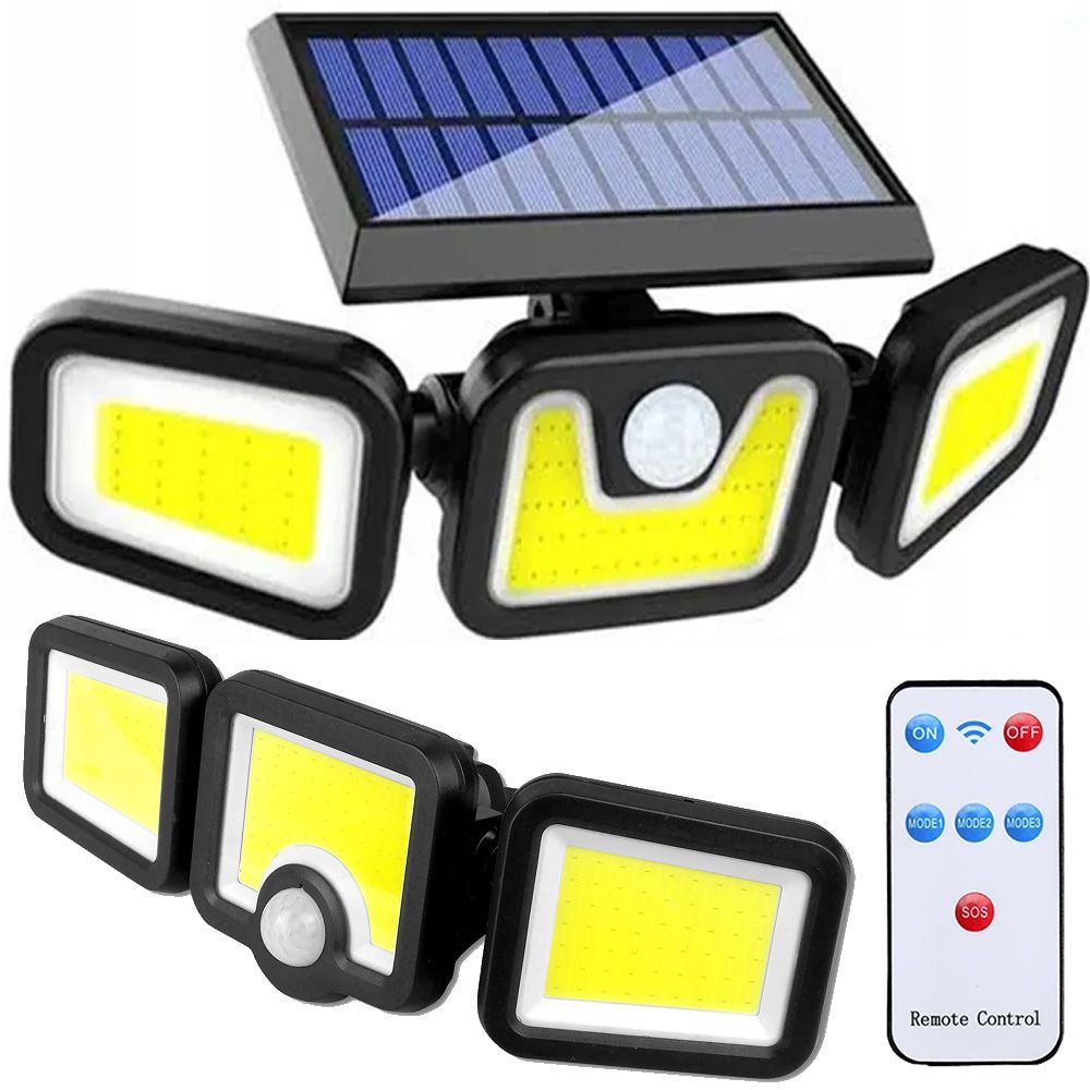 Lampa uliczna zasilanie solarne COB Czujnik Zmierzchu Ruchu