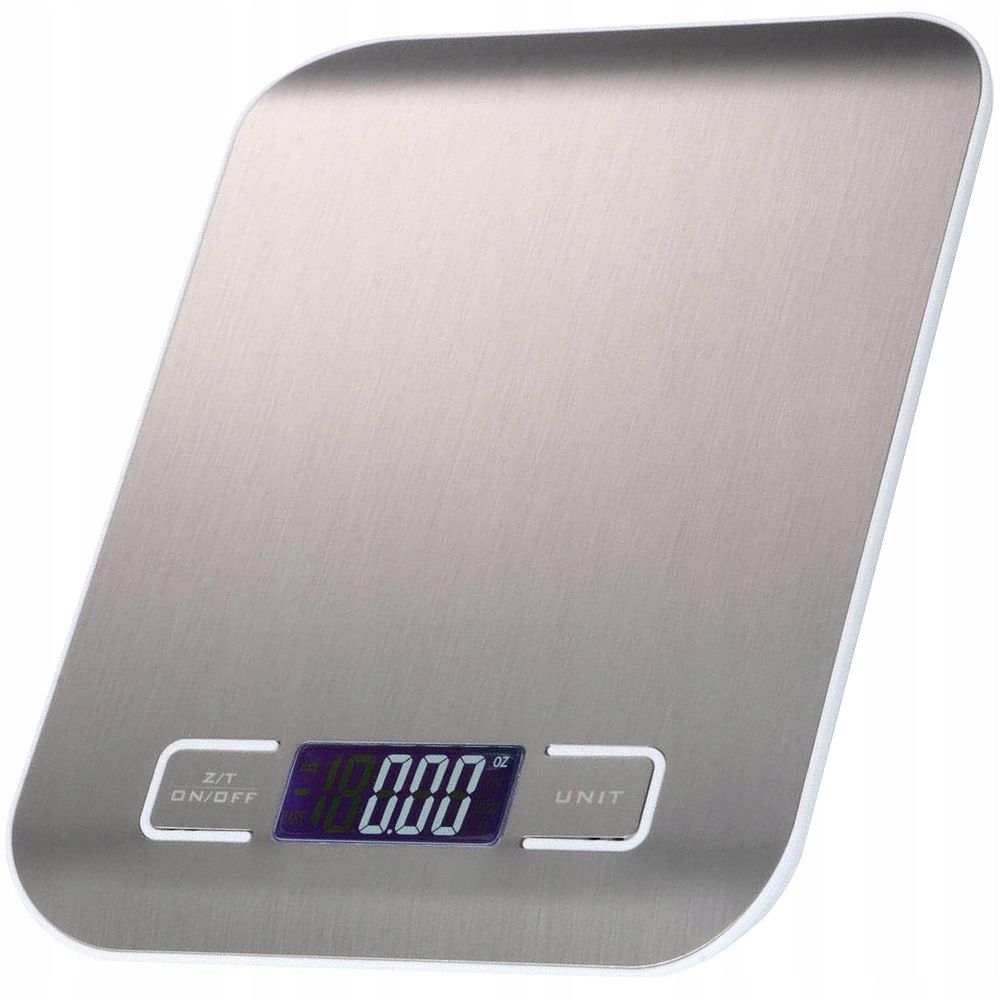 PRECYZYJNA WAGA KUCHENNA ELEKTRONICZNA 5Kg/1g DOMOWA WYŚWIETLACZ LCD STAL