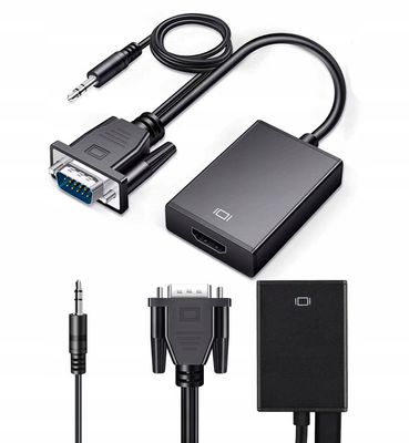 KABEL ADAPTER KONWERTER VGA-HDMI FULL HD D-SUB Z JACK 3.5 I USB