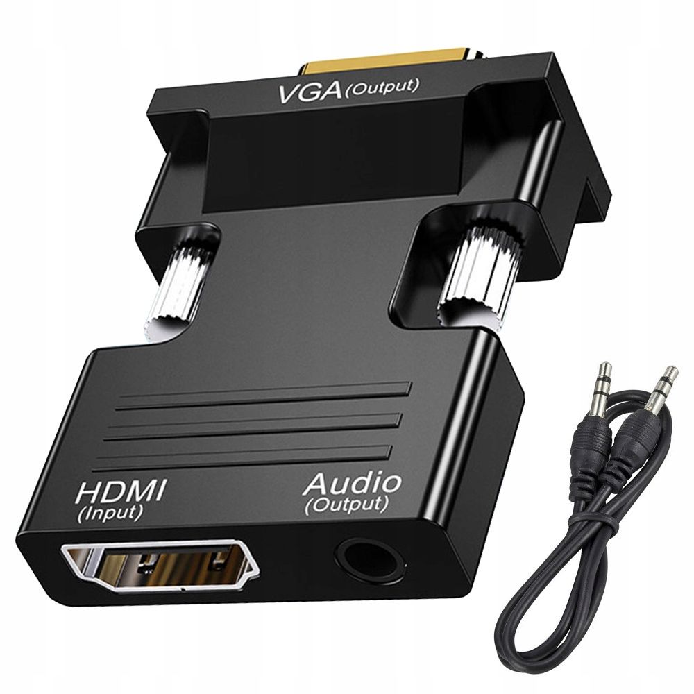 KONWERTER ADAPTER PRZEJŚCIÓWKA HDMI NA VGA D-SUB AUDIO DŹWIĘK DO KOMPUTERA