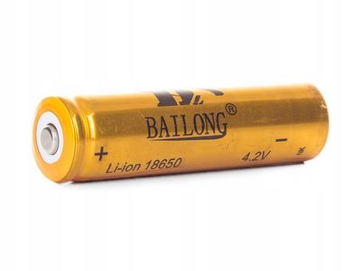AKUMULATOR OGNIWO BAILONG AKUMULATOREK LI-ION 18650 4,2V DO LATAREK LATARKI