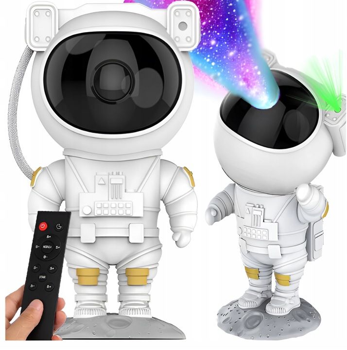 PROJEKTOR GWIAZD LAMPKA NOCNA LED RZUTNIK NIEBA ASTRONAUTA PILOT