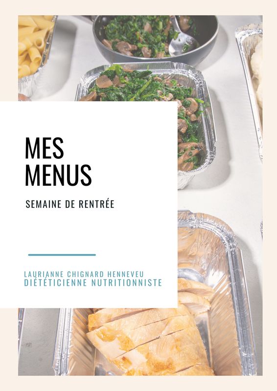 Menus Équilibrés : Ma semaine de rentrée scolaire