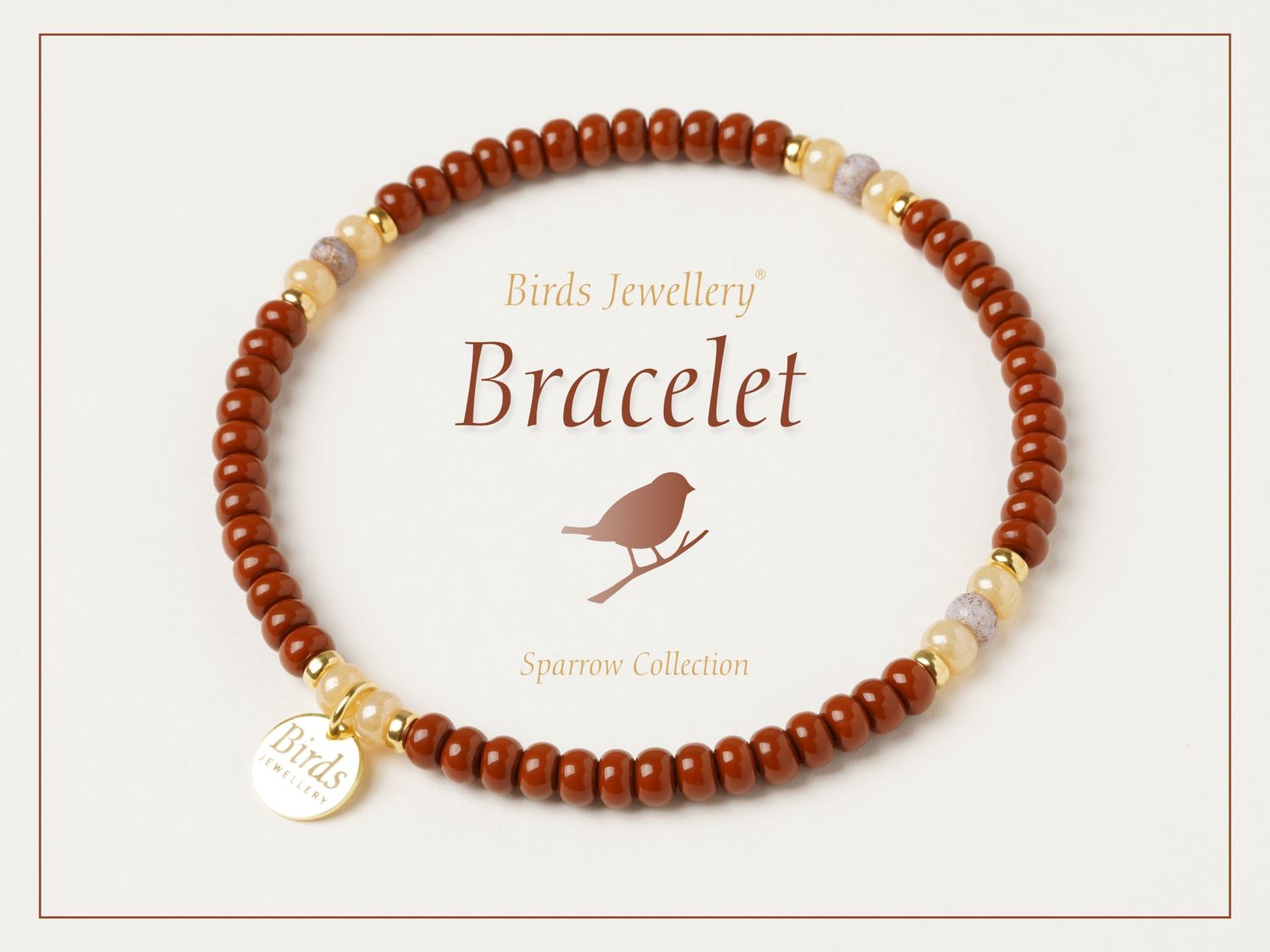 Bracelet | Brown | Cream | Sand | Golden Silver