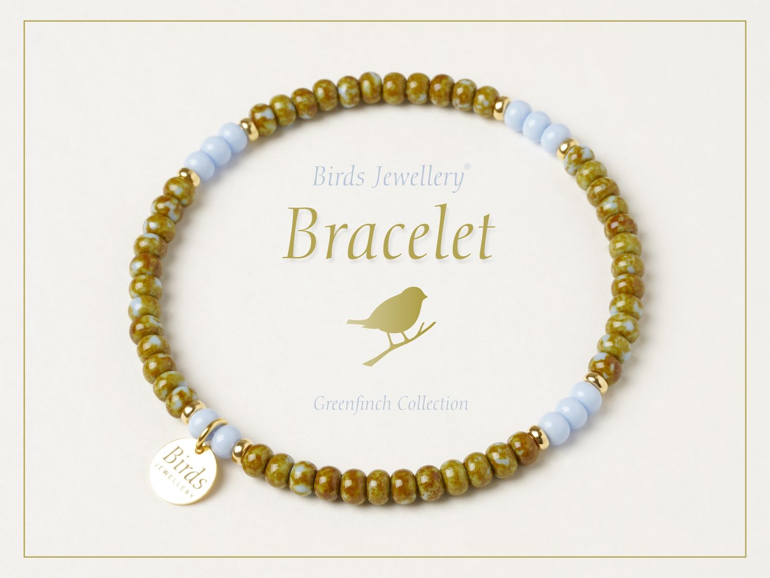 Bracelet | Olive Green | Baby Blue | Golden Silver