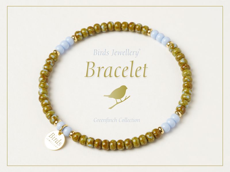 Bracelet | Olive Green | Baby Blue | Golden Silver