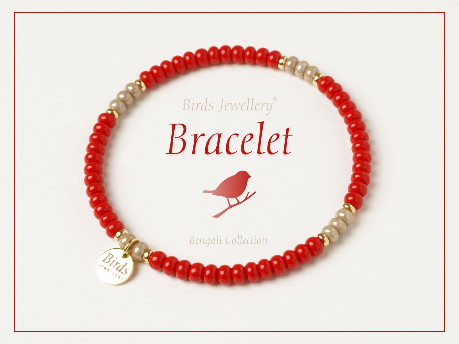 Bracelet | Beige | London Red | Golden Silver