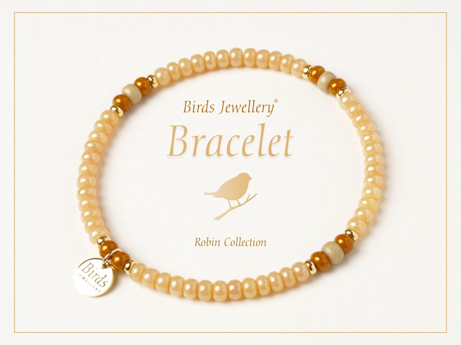 Bracelet | Honey | Caramel | Beige | Golden Silver