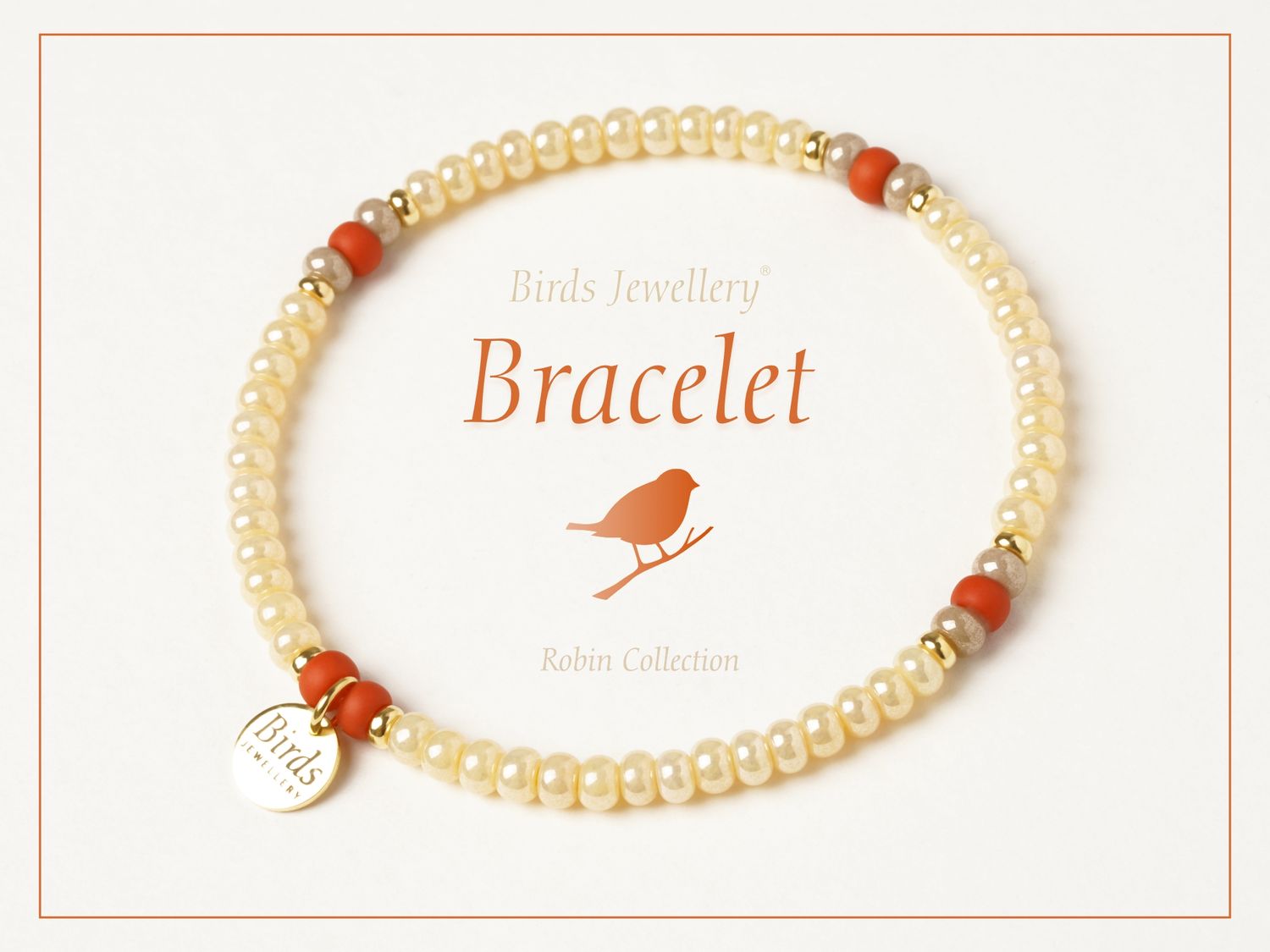 Bracelet | Cream | Terracota | Beige | Golden Silver