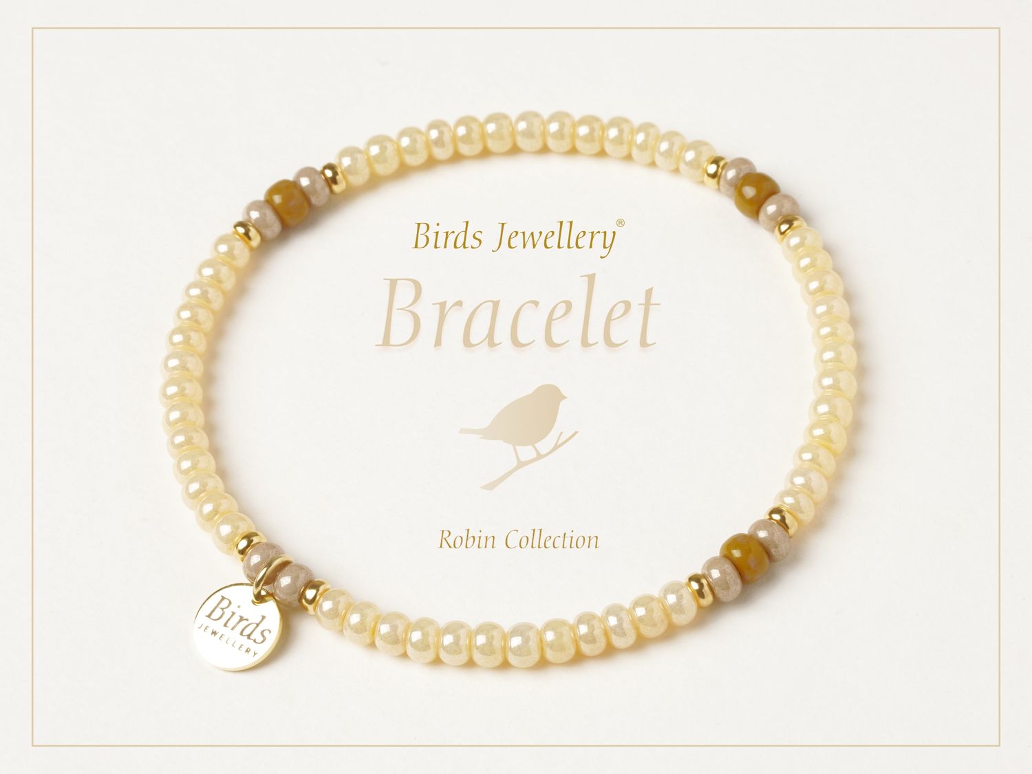 Bracelet | Cream | Beige | Mustard |Golden Silver