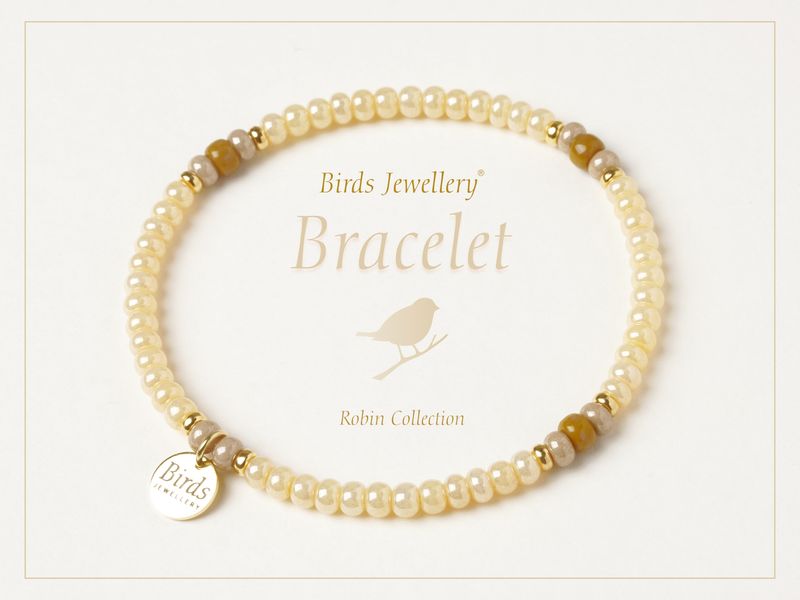 Bracelet | Cream | Beige | Mustard |Golden Silver