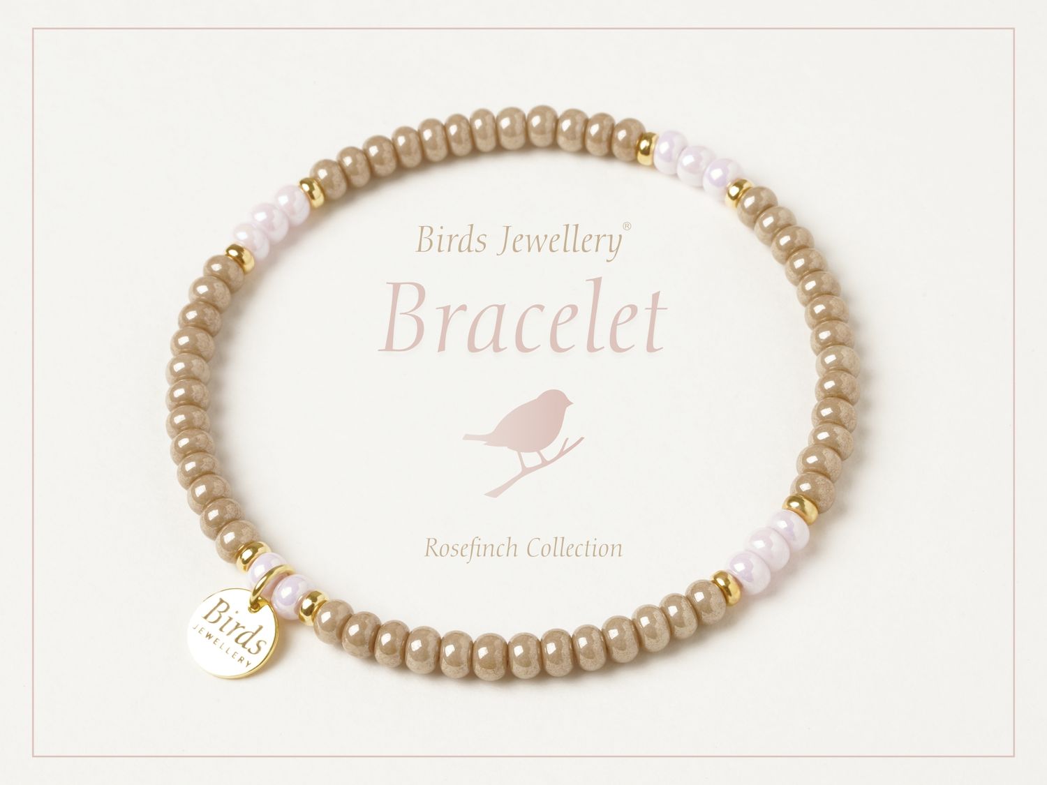 Bracelet | Pink | Beige| Golden Silver