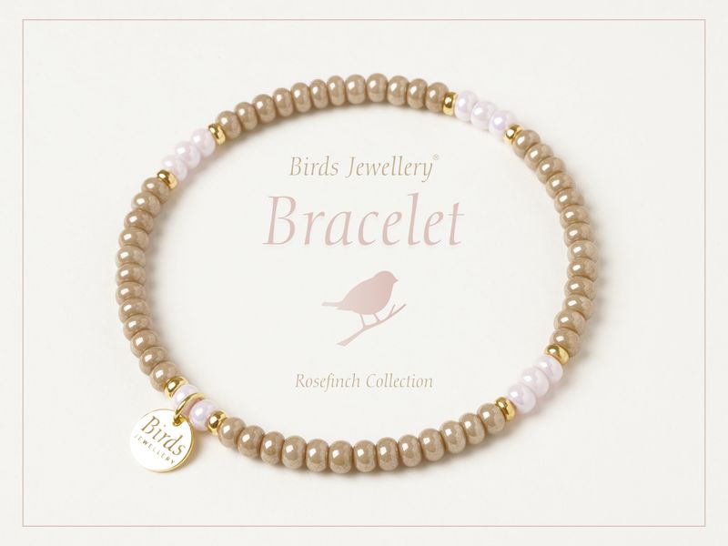 Bracelet | Pink | Beige| Golden Silver
