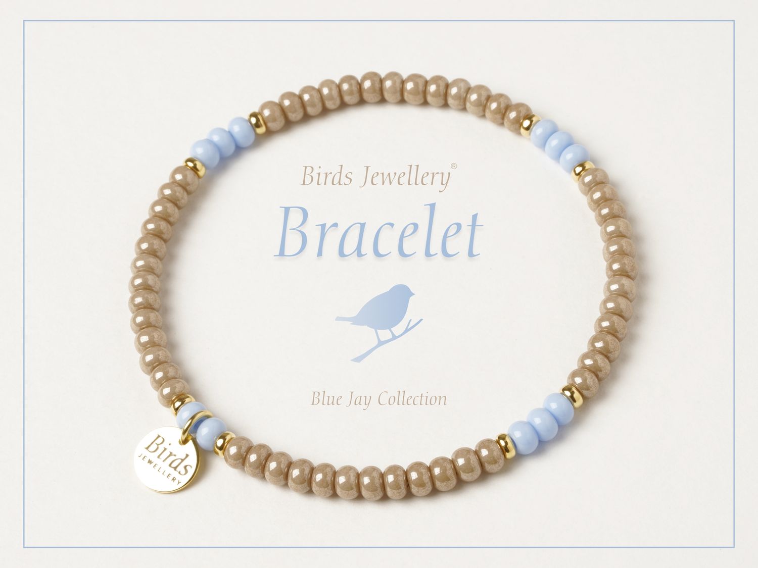 Bracelet | Beige | Blue | Golden Silver