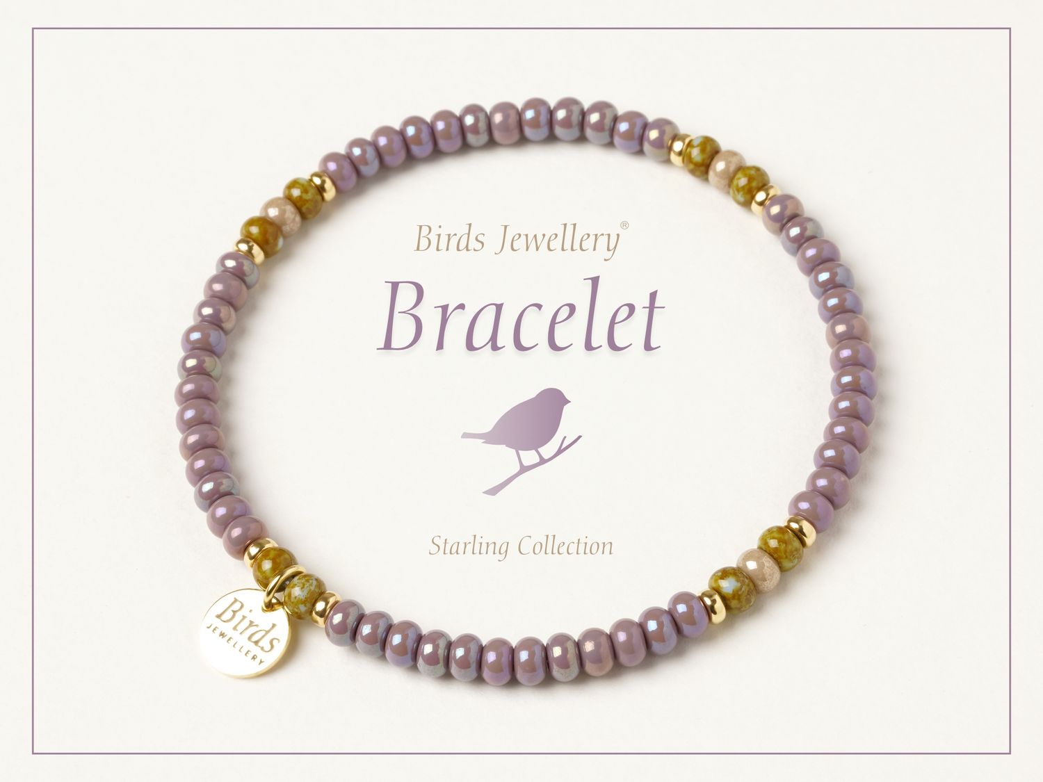 Bracelet | Mauve | Olive Green | Golden Silver