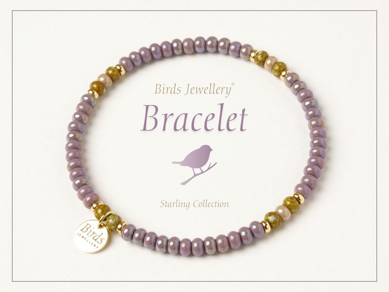 Bracelet | Mauve | Olive Green | Golden Silver