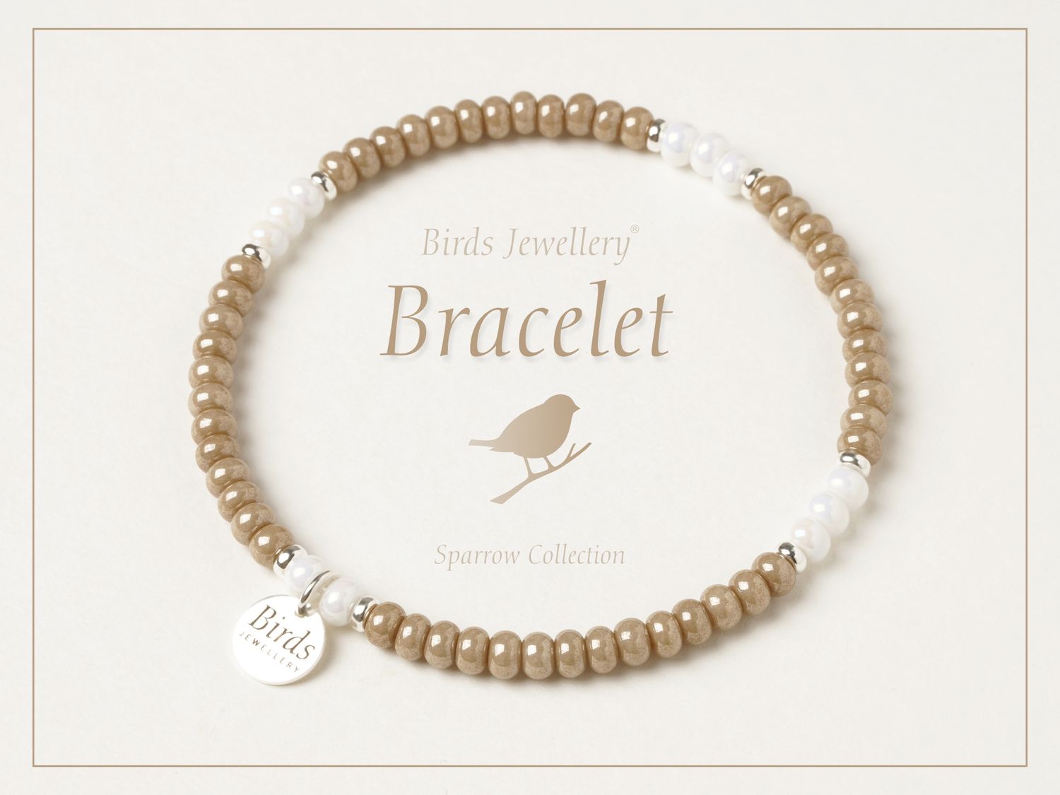 Bracelet | Beige | Rainbow White | Silver