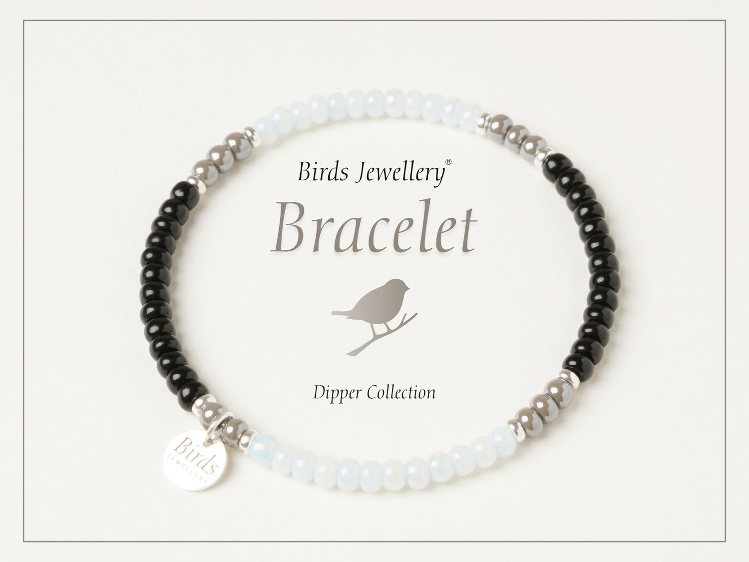 Bracelet | Black | Gray | Aquamarine | Silver