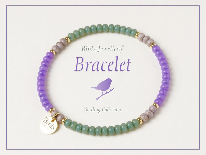 Bracelet | Amethyst | Jade | Golden Silver