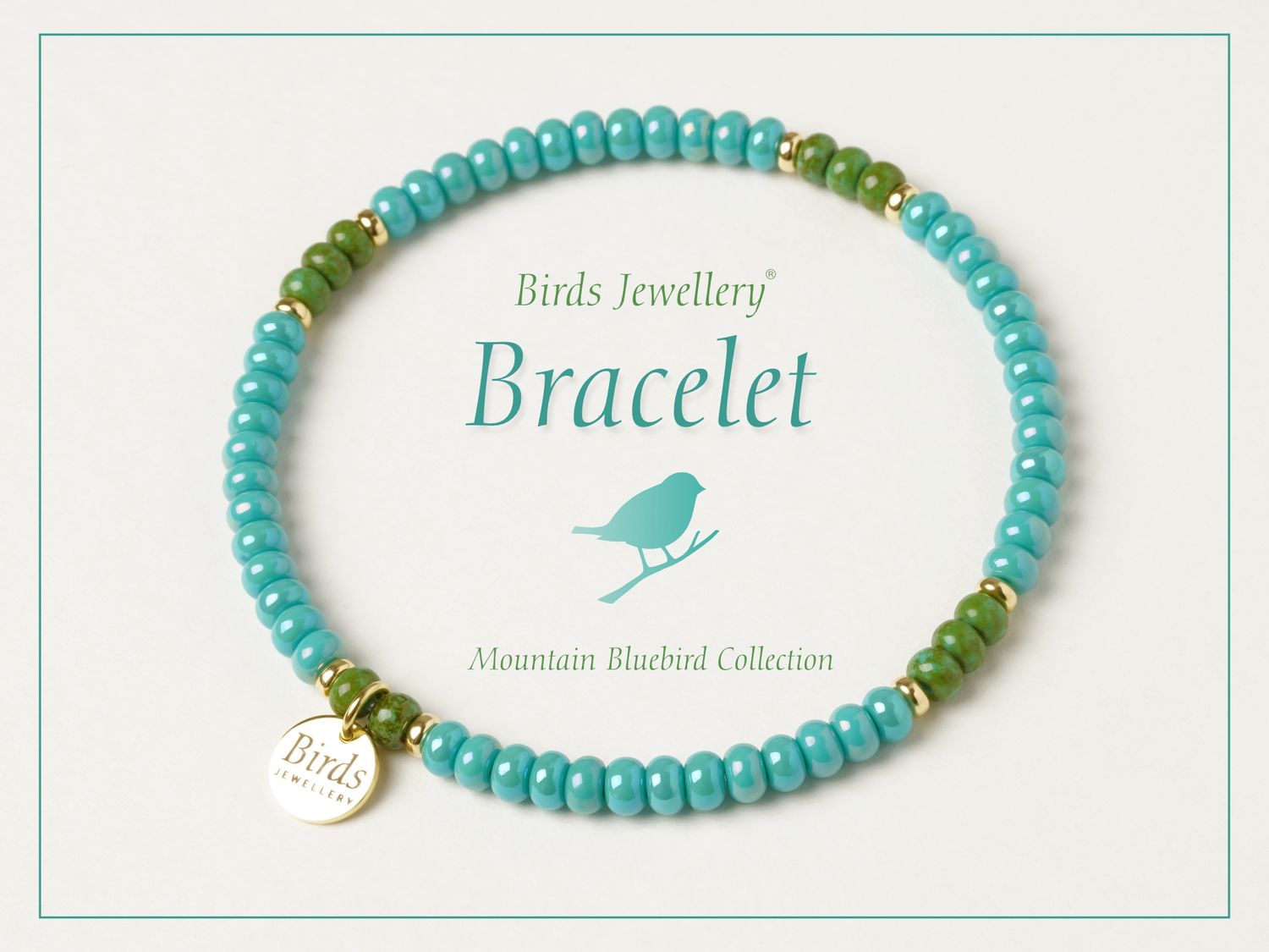 Bracelet | Pearly Turquoise | Forest Green | Golden Silver