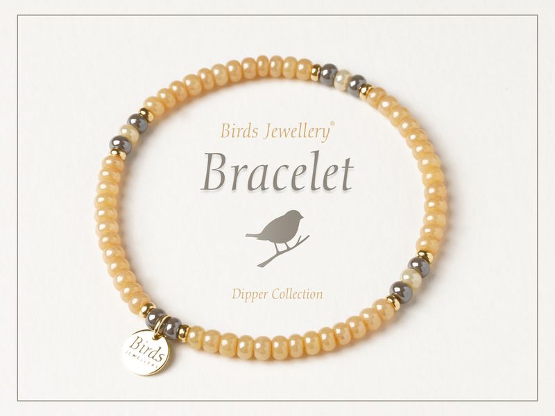 Bracelet | Gray and Honey | Golden Silver