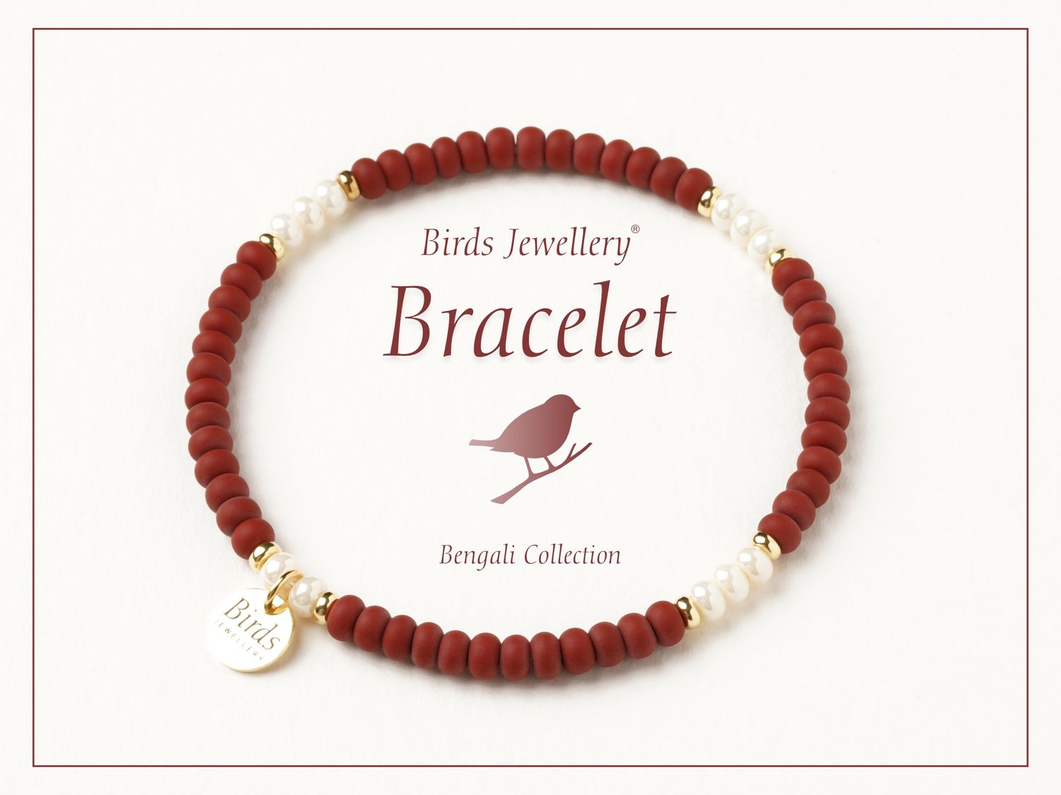 Pulseira | Borgonha | Marfim Perolado| Prata Dourada